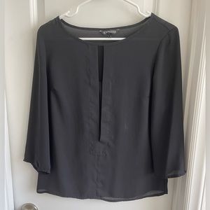 Express black quarter length top